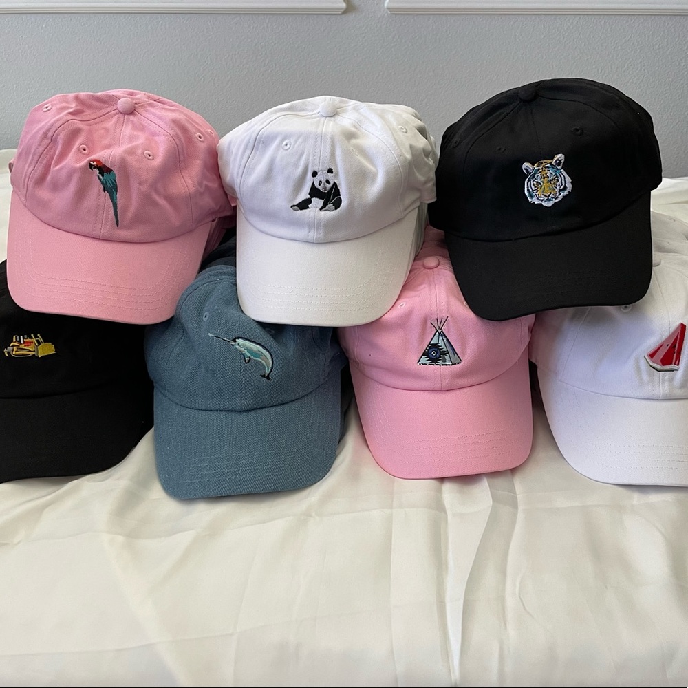 Brand new lot of 7 fun kids sized baseball caps